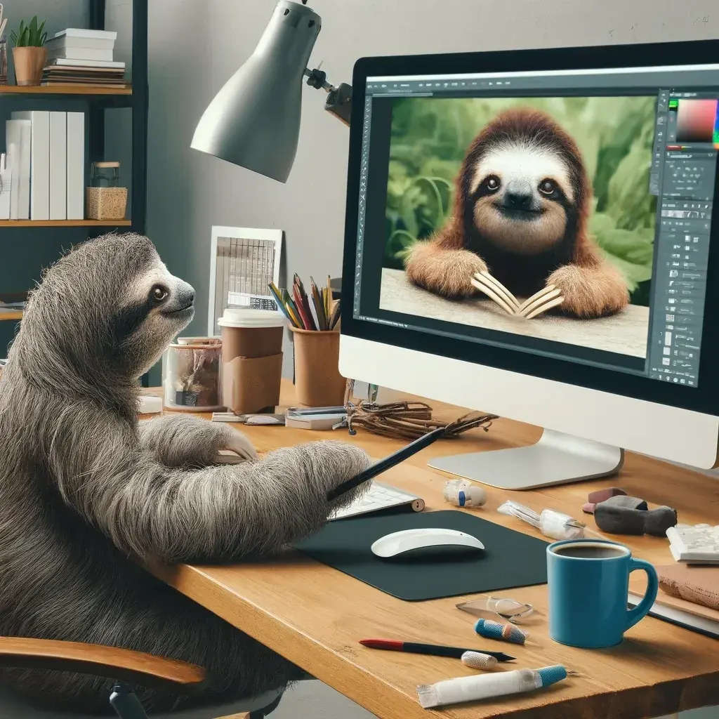 Sloth editing sloth photos